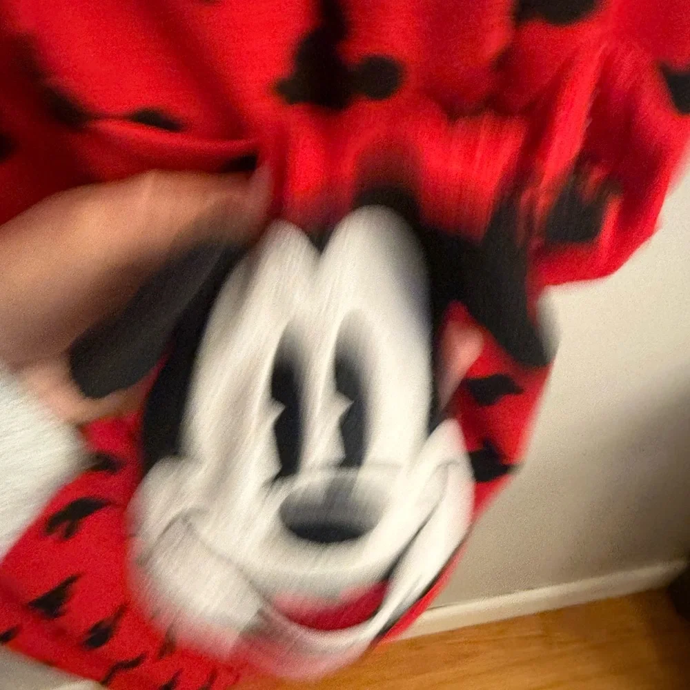Disney Mickey Mouse Fleece Footed Pajama Onesie Women’s Large 12-14 - Picture 8 of 8